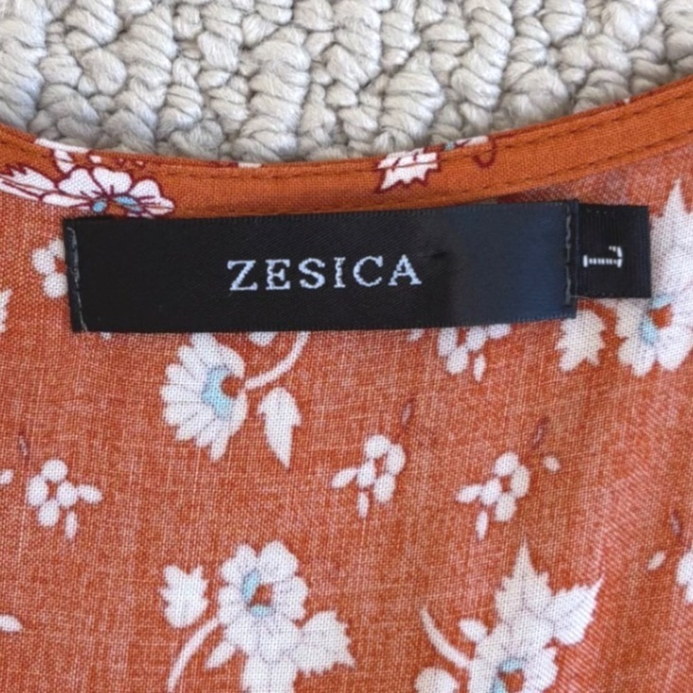 Bohemian‎ Floral Wrap Maxi Dress, Size Large Rust Orange Paisley Hippie Prairie - Picture 6 of 16